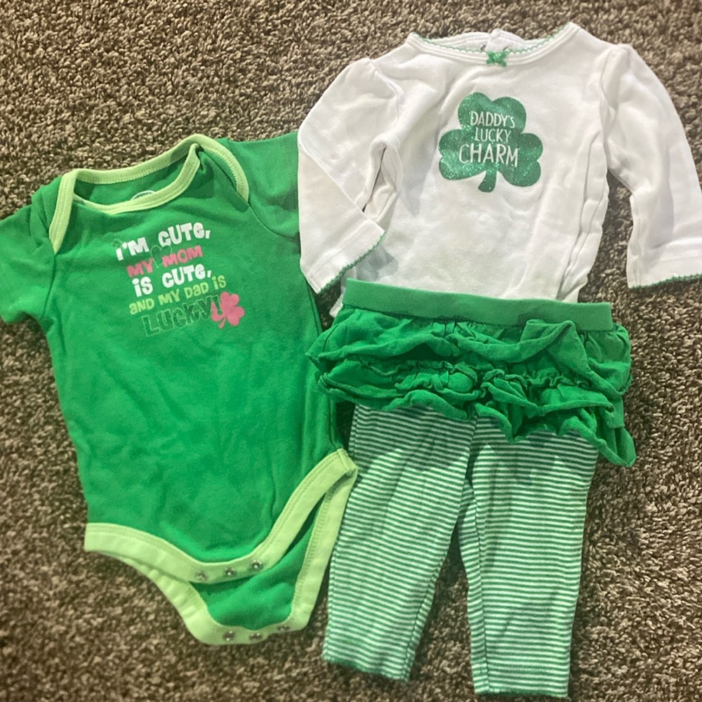 St. Patrick's Day baby girl outfit 0-3 Months